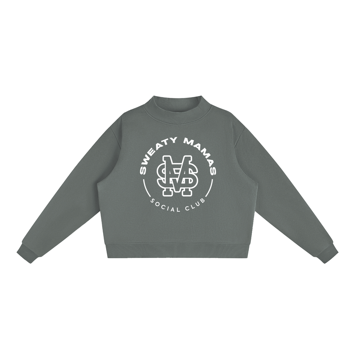 Essential Fleece Mock-Neck Crew Sweatshirt