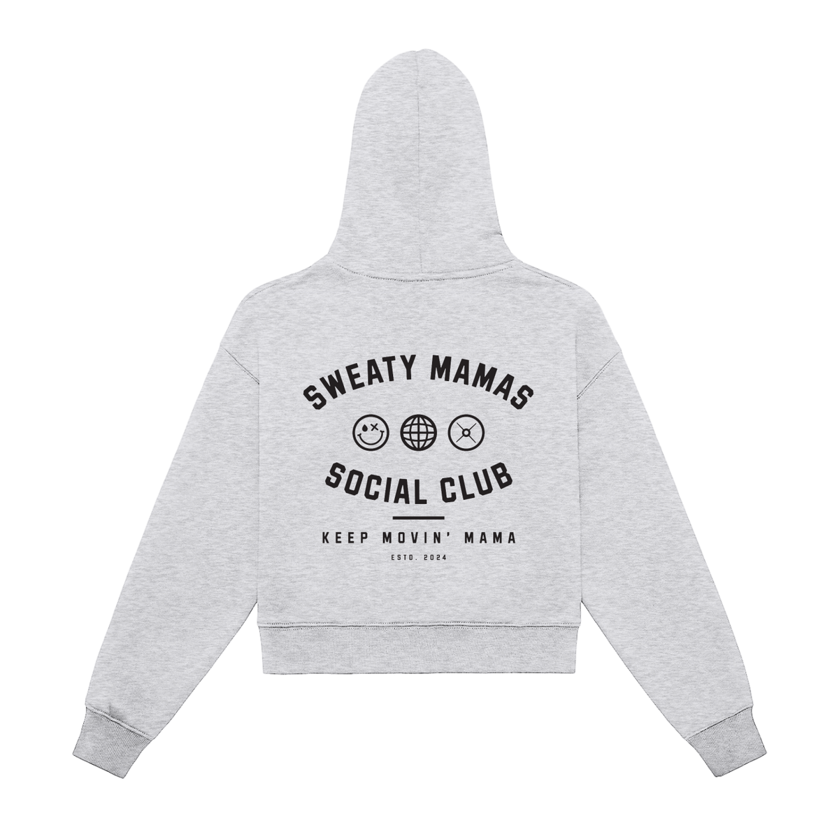 Fleeced Zip-Up Cropped Hoodie