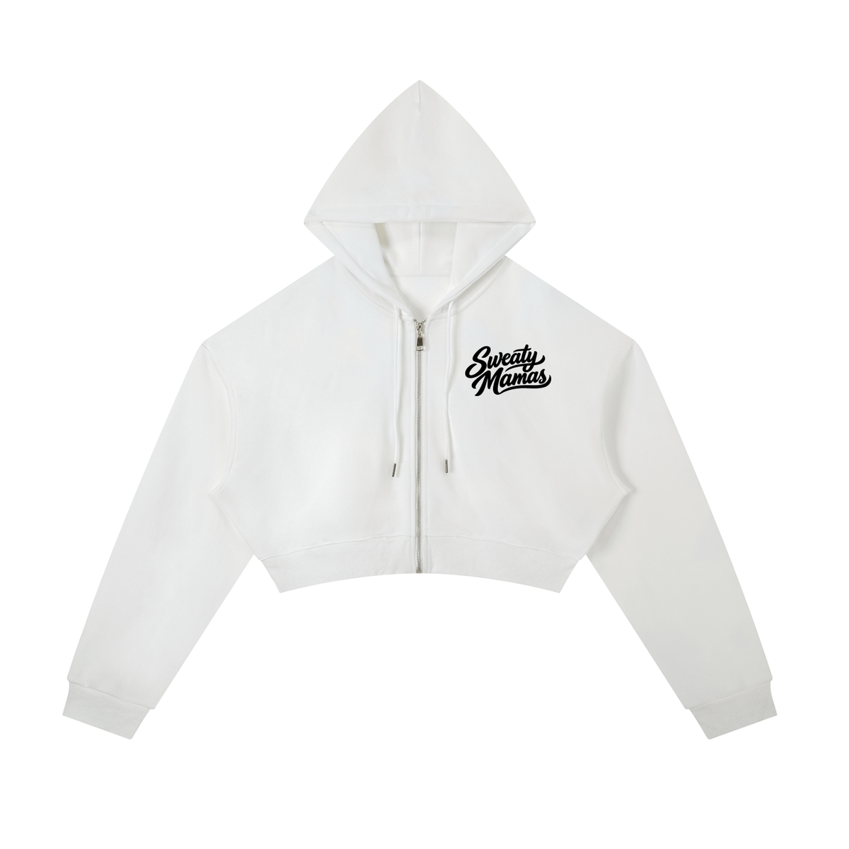 Essential Cropped Zip-Up Hoodie