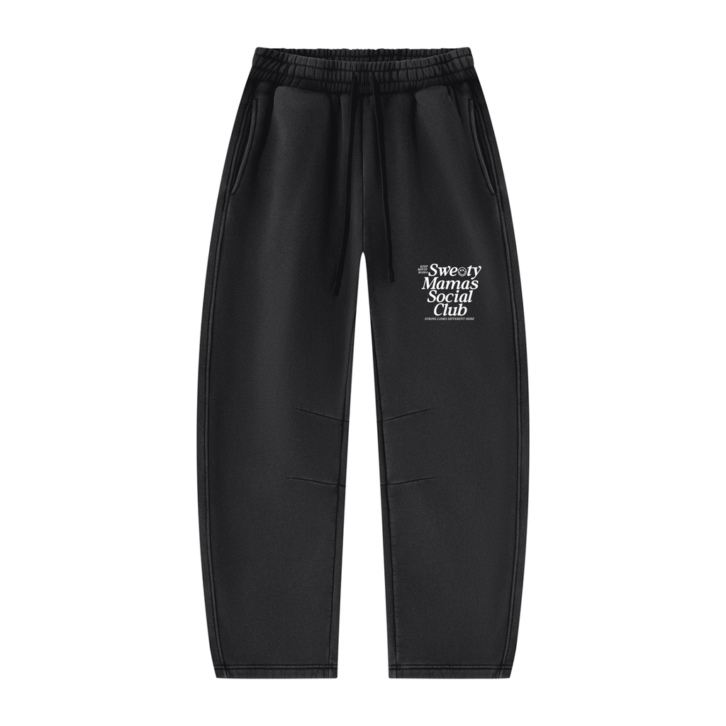 Unisex Vintage Wash Barrel Leg Fleece Sweatpants
