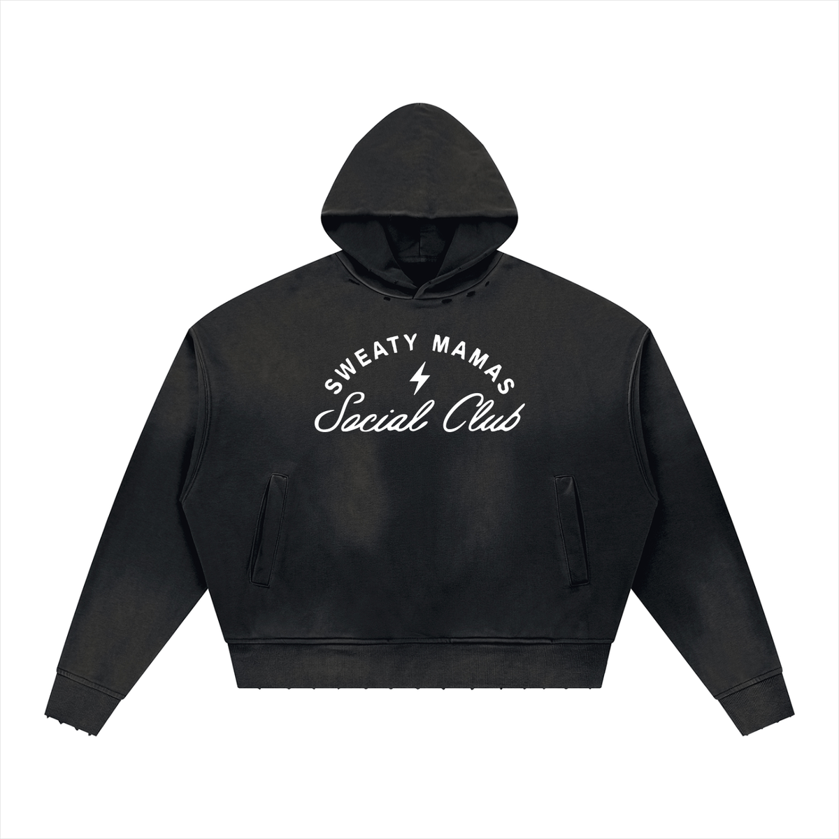 Unisex Sunfade Distressed Boxy Hoodie