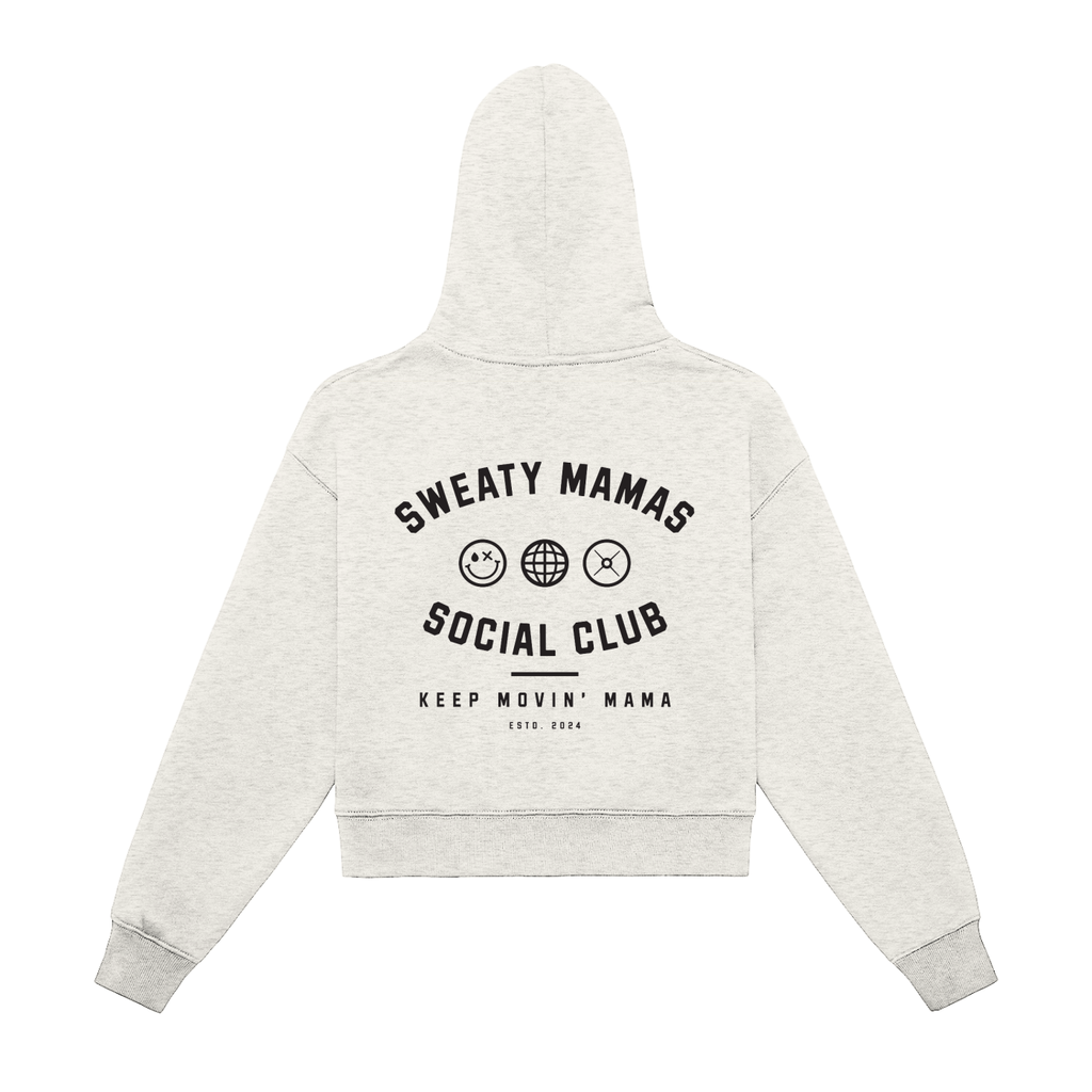 Fleeced Zip-Up Cropped Hoodie