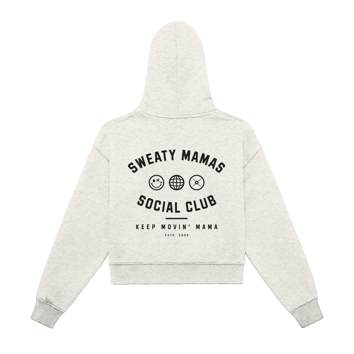 Fleeced Zip-Up Cropped Hoodie