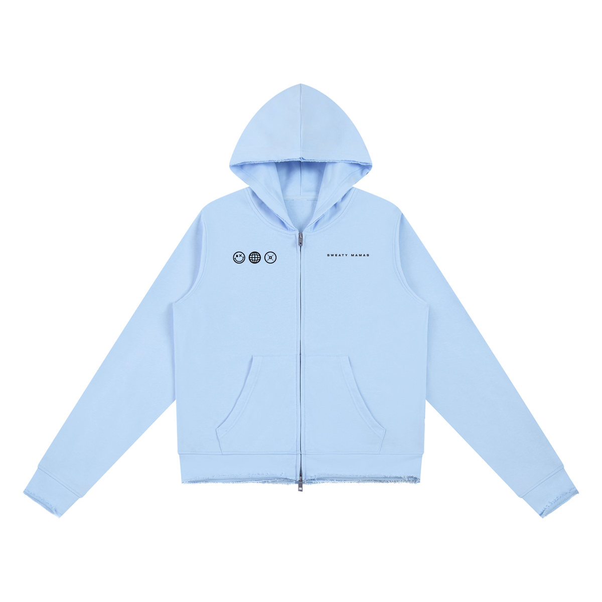 Raw Edge Full Zip Hoodie