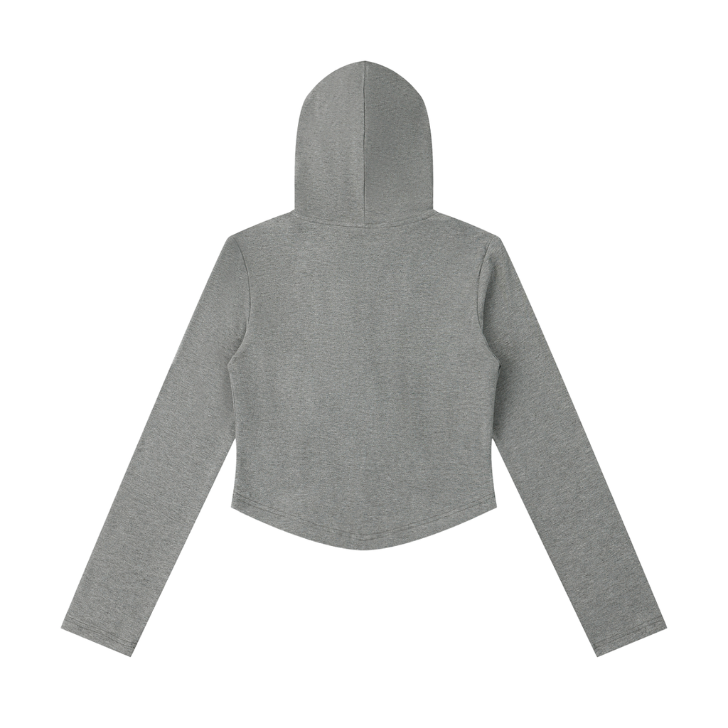 Fitted Slim Cropped Full Zip Hoodie