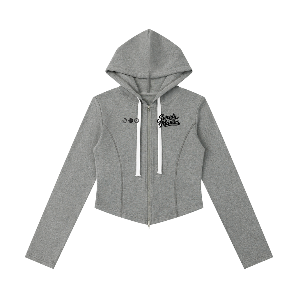 Fitted Slim Cropped Full Zip Hoodie