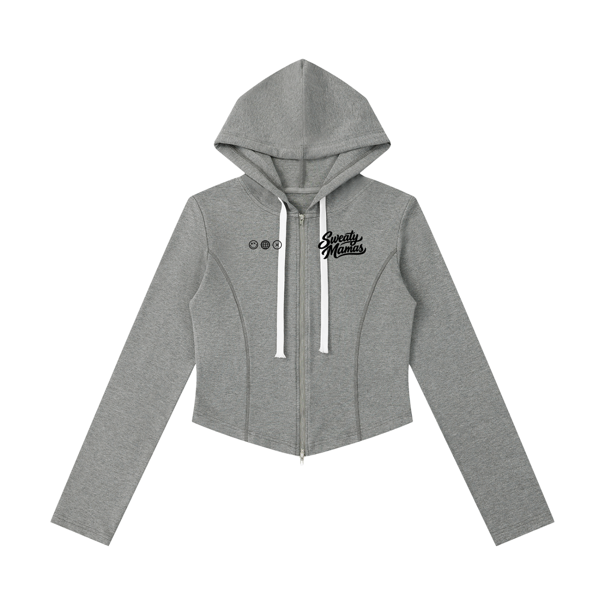 Fitted Slim Cropped Full Zip Hoodie