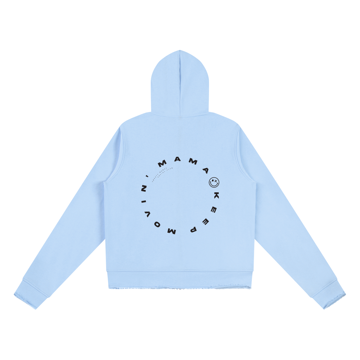 Raw Edge Full Zip Hoodie